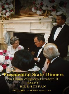 Queen Elizabeth II and guests at a formal state dinner in the White House.